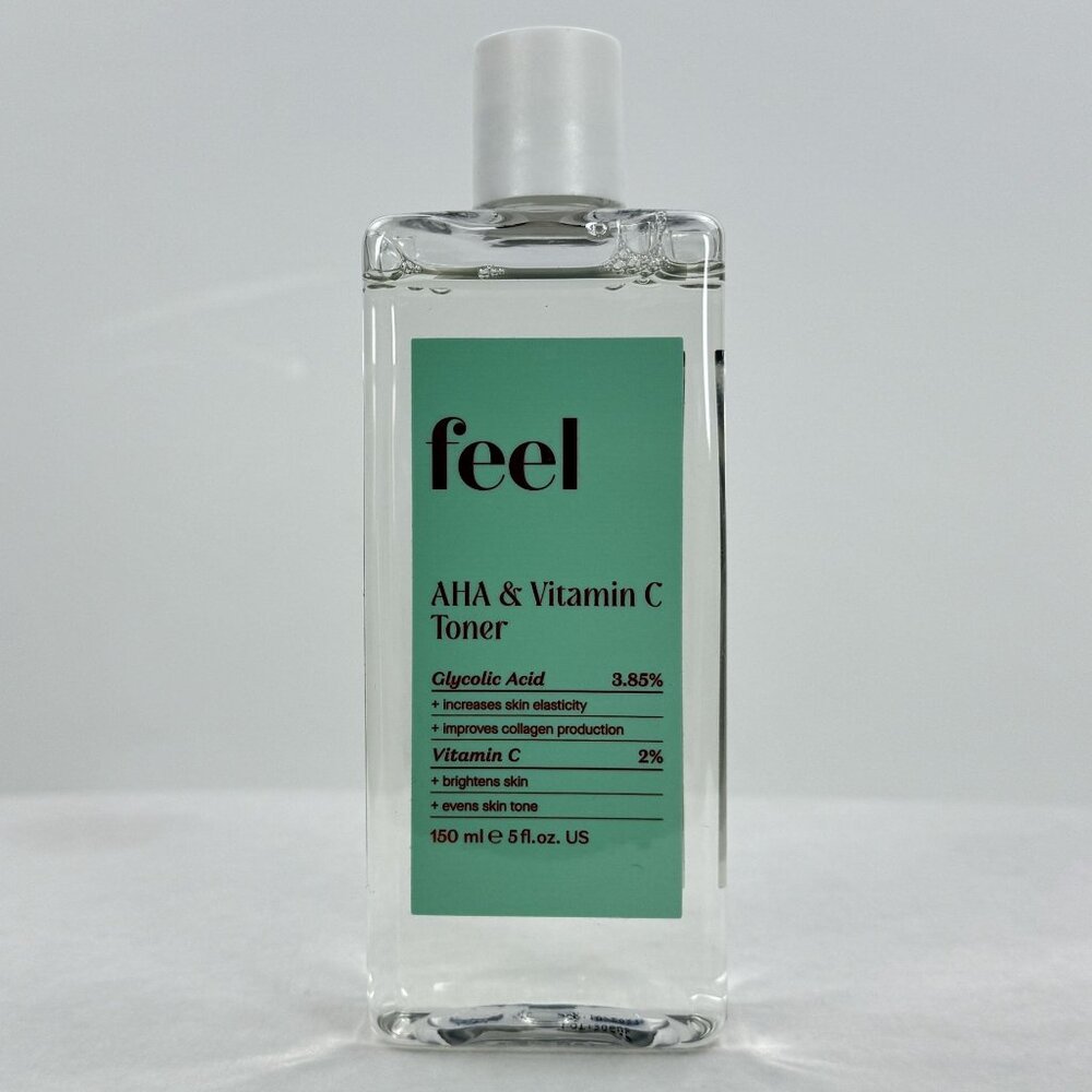 Feel AHA & Vitamin C Toner 150ml Glycolic Acid 3.85% Brightens Improves Collagen